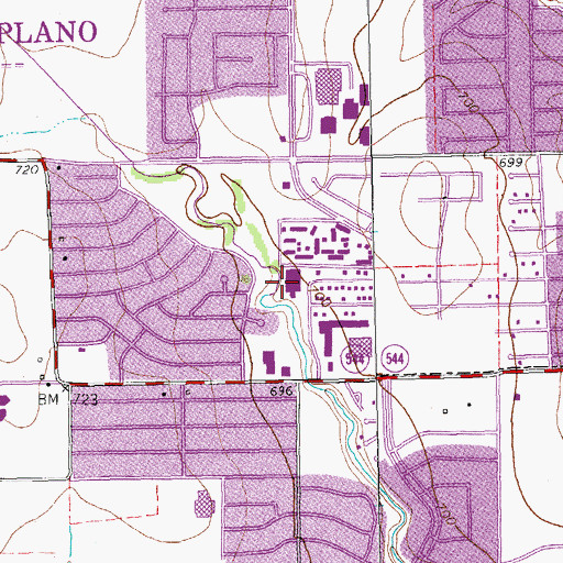 Topographic Map of Arch Weatherford Elementary School, TX