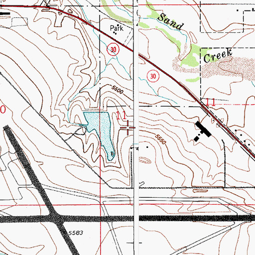 Topographic Map of Buckley Air National Guard Base Dam, CO