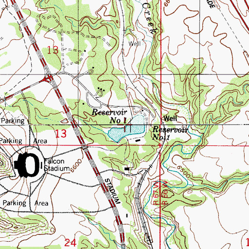 Topographic Map of Cononame 1 Dam, CO