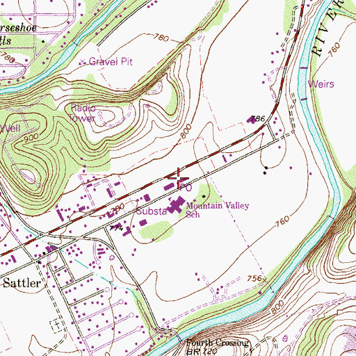 Topographic Map of Mountain Valley Elementary School (historical), TX