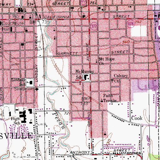 Topographic Map of McMurray Elementary School, TX