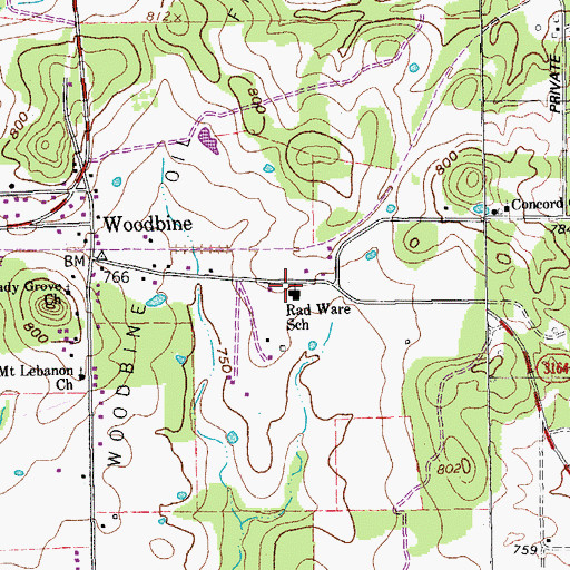 Topographic Map of Rad Ware Elementary School, TX