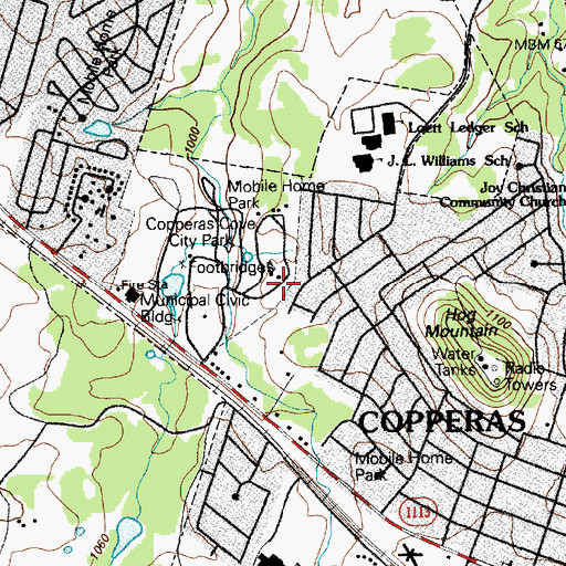 Topographic Map of Lovett Ledger Intermediate School, TX
