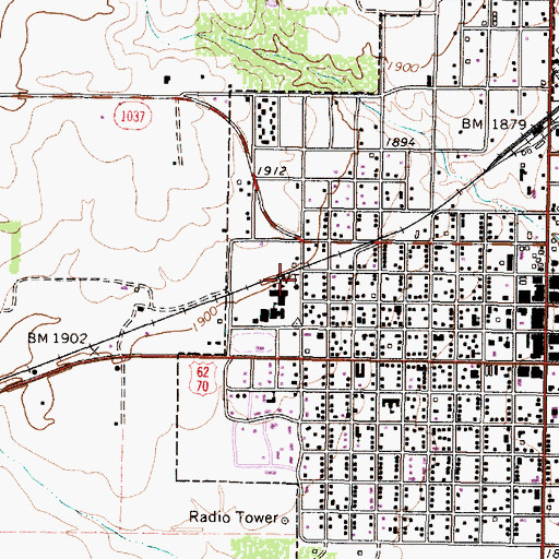 Topographic Map of Goodwin Elementary School, TX