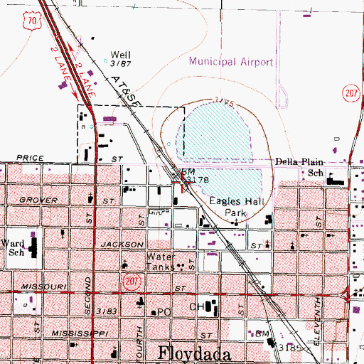 Topographic Map of Cap Rock Learning Co - Op School, TX
