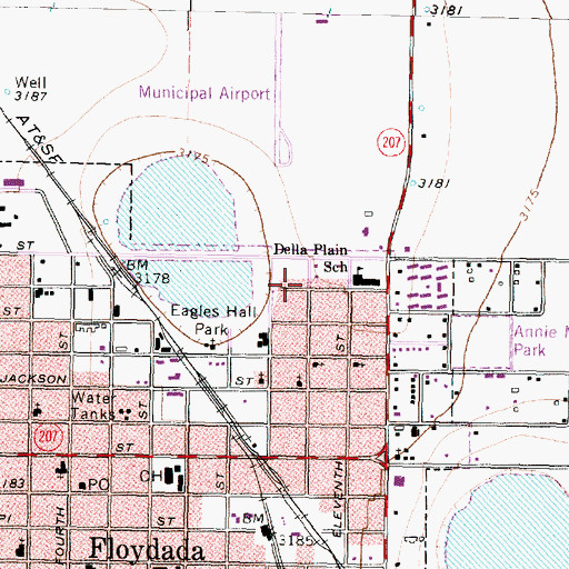 Topographic Map of Ralls Alternative School, TX