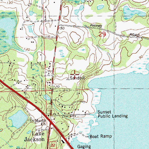 Topographic Map of Old Bainbridge County Park, FL