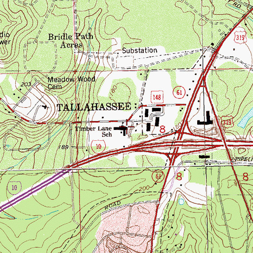 Topographic Map of Timber Lane School, FL