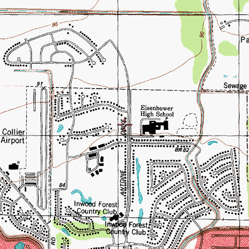 Topographic Map of Eisenhower High School, TX