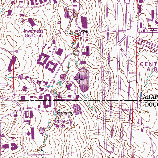 Topographic Map of Inverness Reservoir, CO