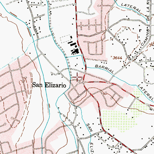 Topographic Map of San Elizario Elementary School, TX