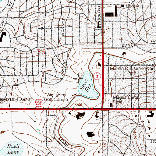 Topographic Map of Skeel Dam, CO