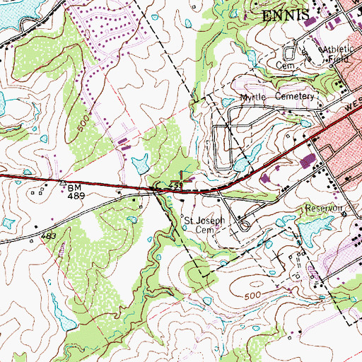 Topographic Map of Bowie Elementary School, TX