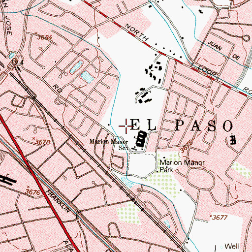 Topographic Map of Marian Manor Elementary School, TX