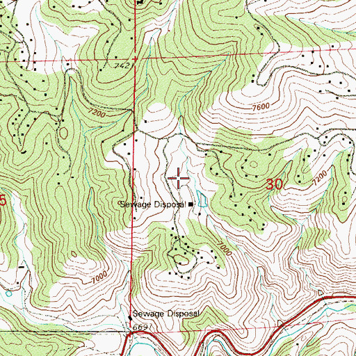 Topographic Map of Genesee Sewage Treatment Dam, CO