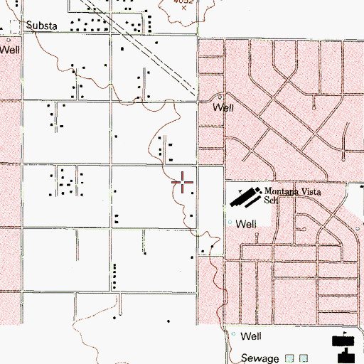 Topographic Map of Montana Vista Primary School, TX