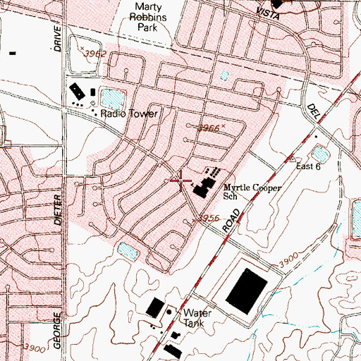 Topographic Map of Myrtle Cooper Elementary School, TX