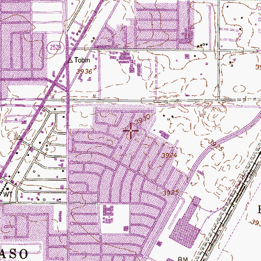 Topographic Map of Parkland Middle School, TX