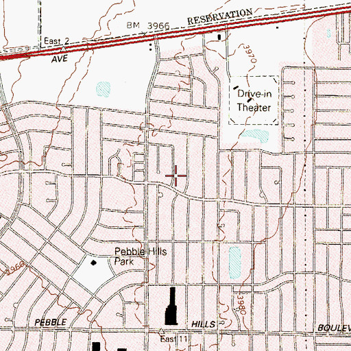 Topographic Map of Pebble Hills Elementary School, TX