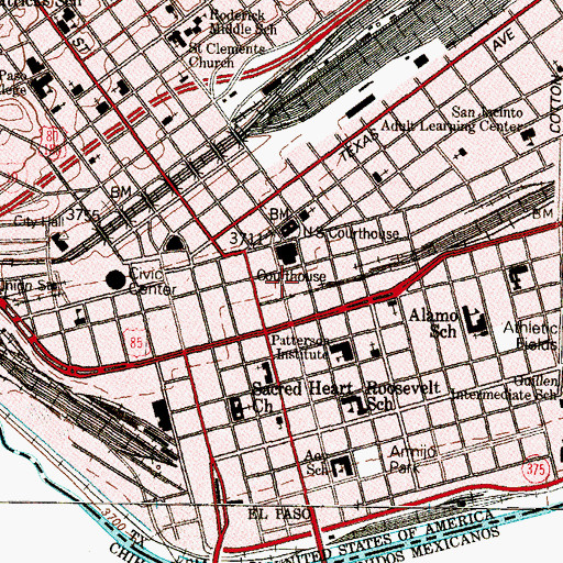 Topographic Map of Raymond L Telles Academy, TX