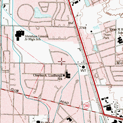 Topographic Map of Lindbergh Elementary School, TX