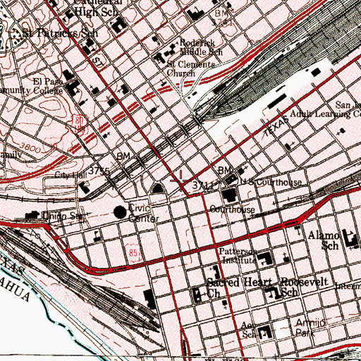 Topographic Map of Delta Academy, TX