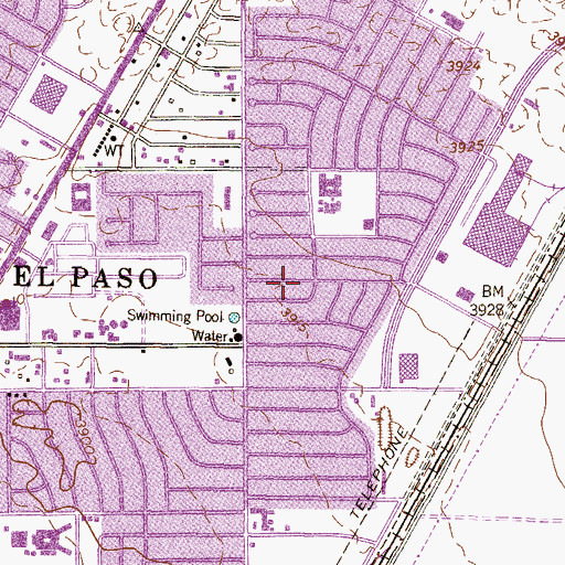 Topographic Map of Dolphin Terrace Elementary School, TX