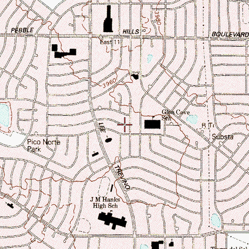 Topographic Map of Glen Cove Elementary School, TX