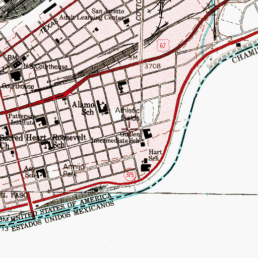 Topographic Map of Guillen Middle School, TX