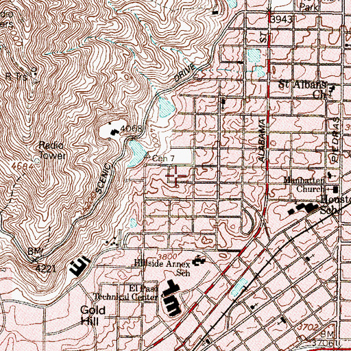 Topographic Map of Highland Special Education, TX