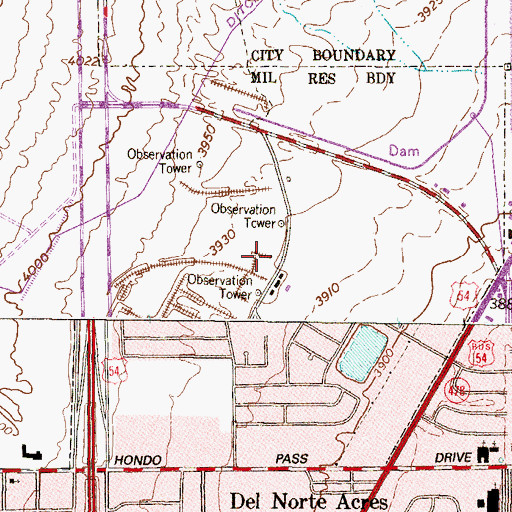 Topographic Map of J M Whitaker Elementary School, TX
