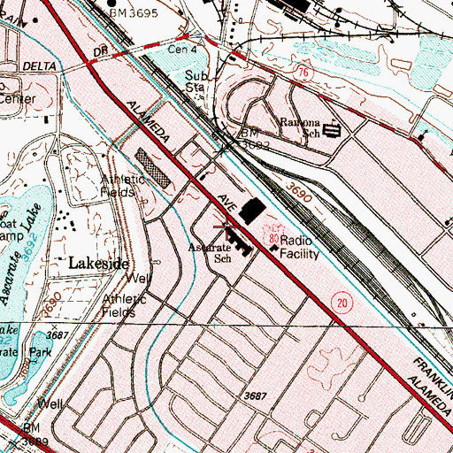 Topographic Map of Ascarate Elementary School, TX