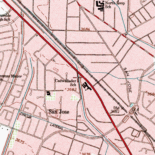 Topographic Map of Cadwallader Elementary School, TX
