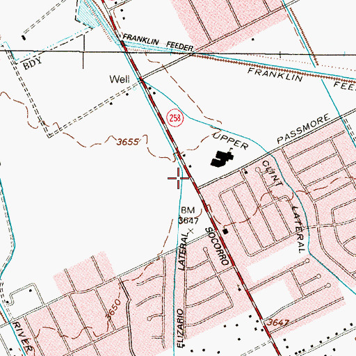 Topographic Map of Campestre Elementary School, TX