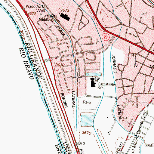 Topographic Map of Capistrano Elementary School, TX