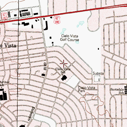 Topographic Map of Cielo Vista Elementary School, TX