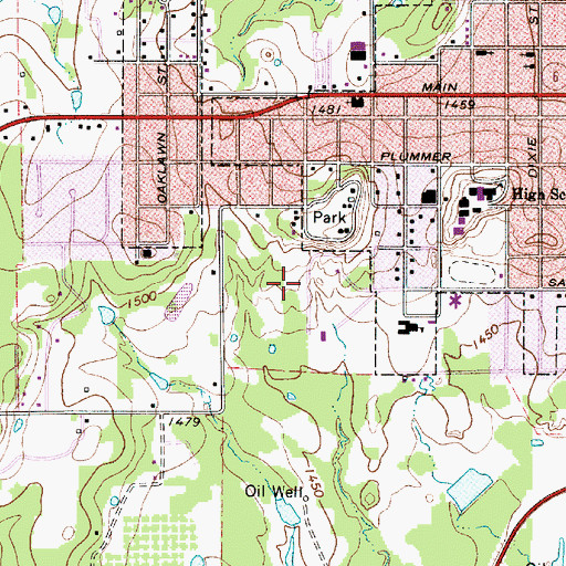 Topographic Map of Siebert Elementary School, TX