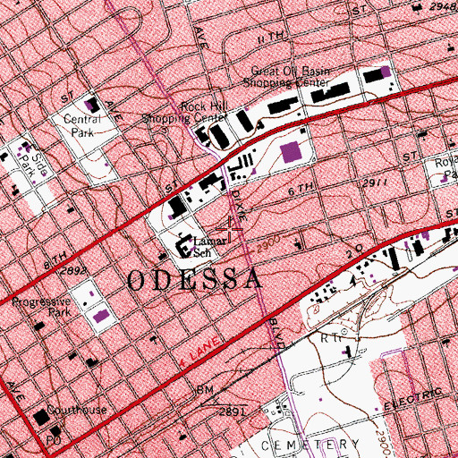 Topographic Map of Blackshear Elementary Magnet School, TX