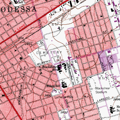 Topographic Map of Carver Early Education Center, TX