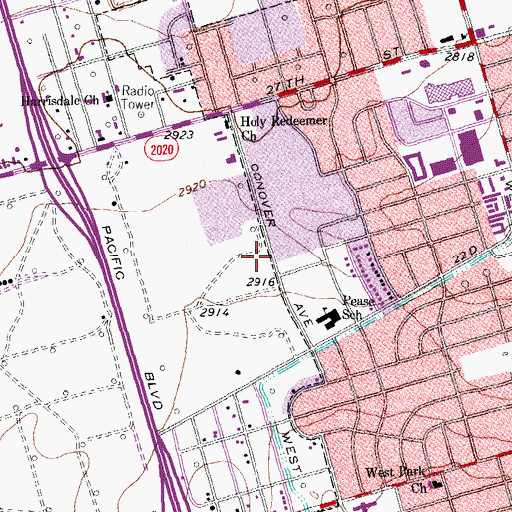 Topographic Map of Crockett Junior High School, TX