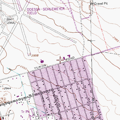 Topographic Map of Ector County Youth Center, TX