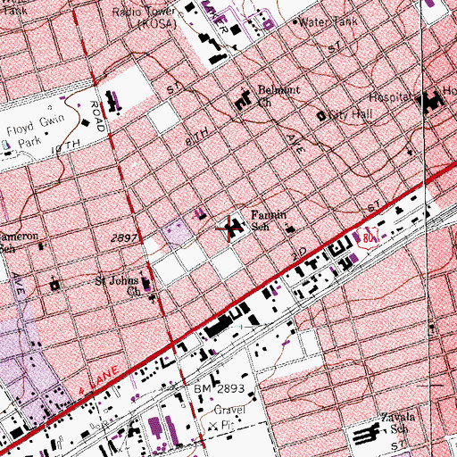 Topographic Map of Fannin Early Education Center, TX