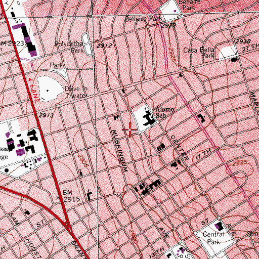 Topographic Map of Gale Pond Alamo Elementary School, TX