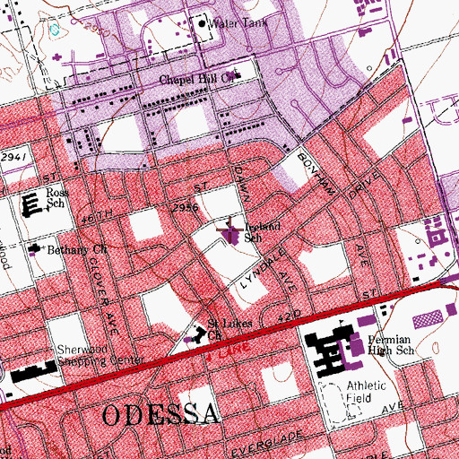 Topographic Map of Ireland Elementary Magnet School, TX