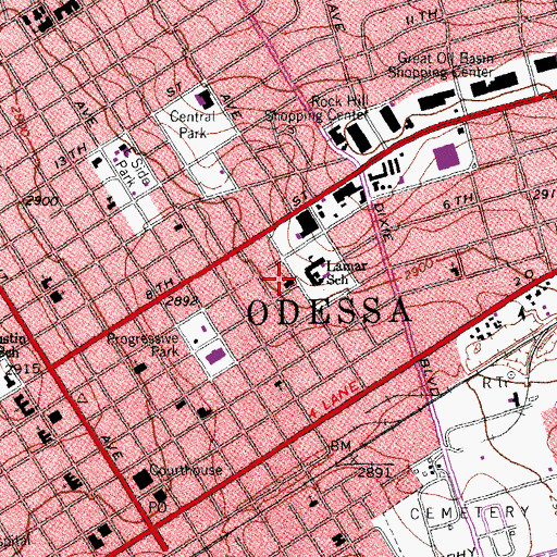 Topographic Map of Lamar Early Education Center, TX