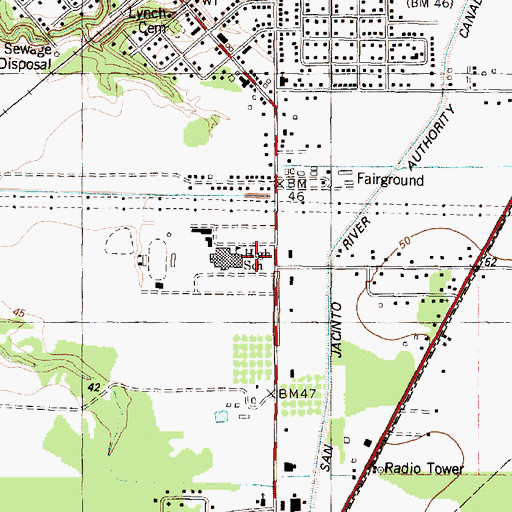 Topographic Map of Crosby High School, TX