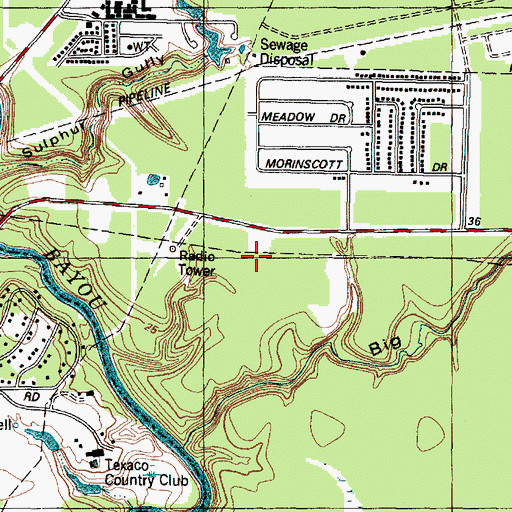 Topographic Map of Cunningham Middle School, TX