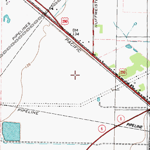 Topographic Map of Cypress Falls High School, TX