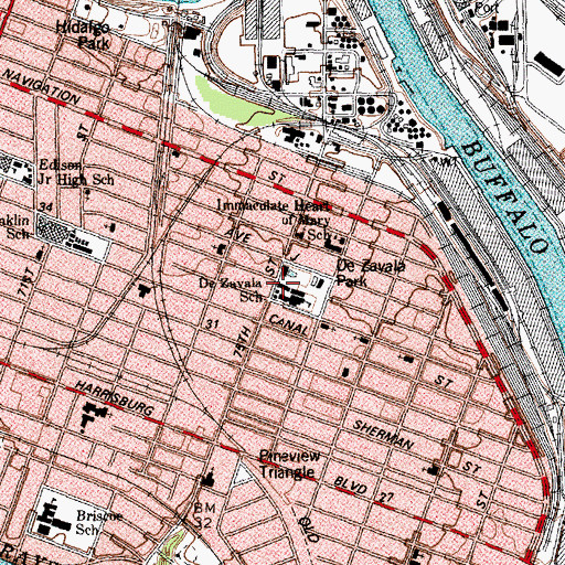 Topographic Map of De Zavala Elementary School, TX