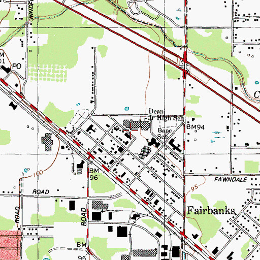 Topographic Map of Dean Junior High School, TX